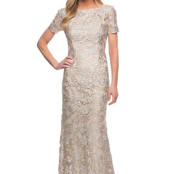 SALE NWT La Femme 29161SC Mother of the Bride Dress Champagne Size 8 - Picture 1 of 6